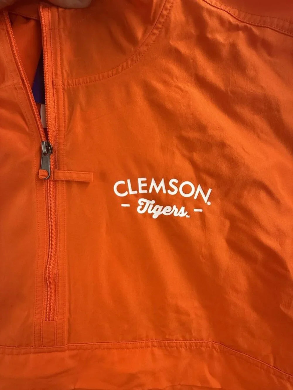 Clemson Tigers Jacket Mens XL Orange NCAA Football Champion Hooded Packable New